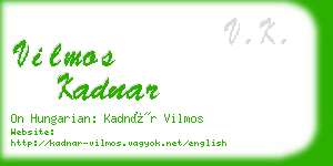 vilmos kadnar business card